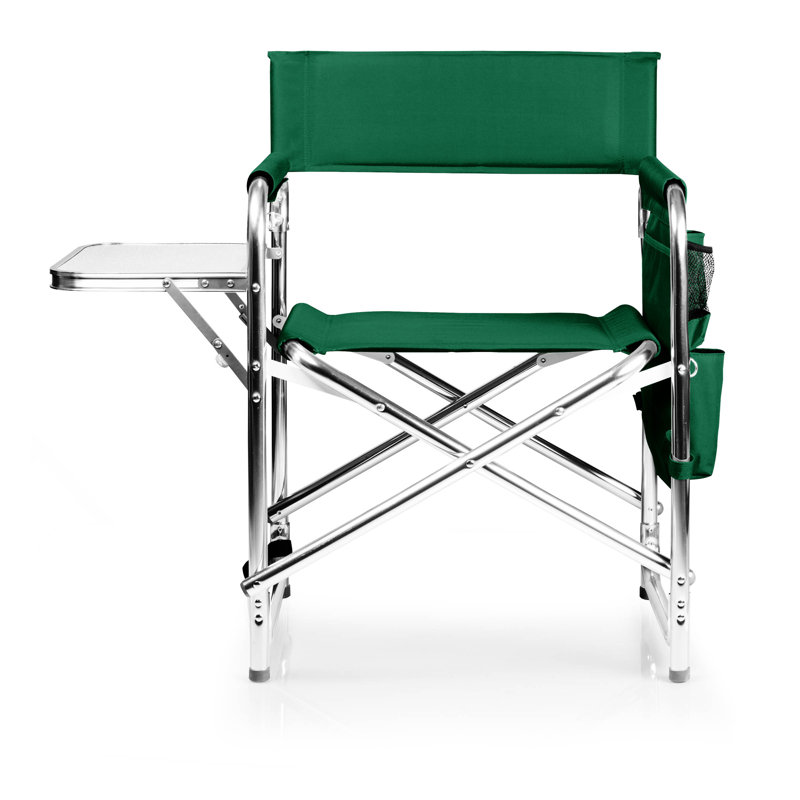 Sports Outdoor Portable Camp Chair with Side Table, Hunter Green