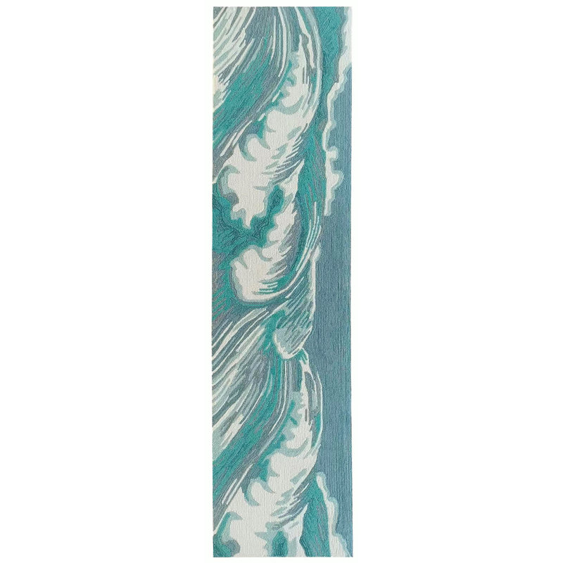 Andreona Hand Tufted Abstract Indoor / Outdoor Rug, Runner 2' x 8'