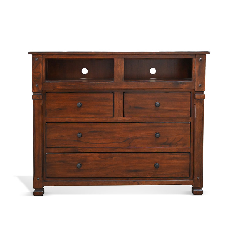 Hiraku 4 Drawer Media Chest Wood Dresser