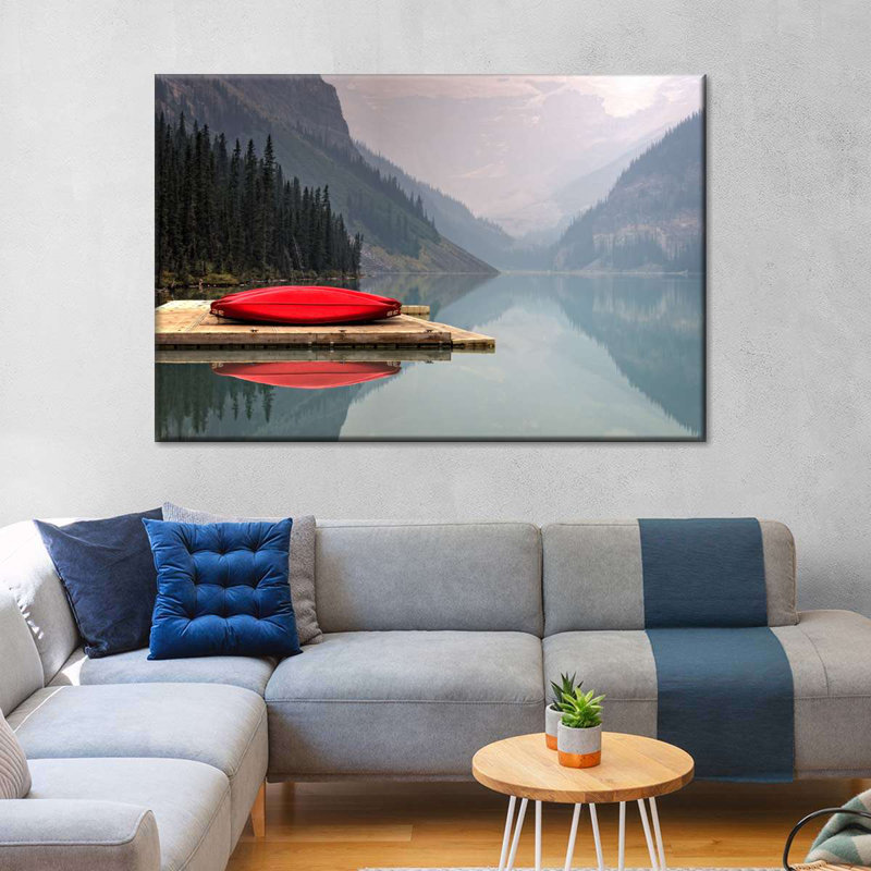 Mountain Lake Kayak sur toile, H 34 po x l 51 po x P 1,25 po