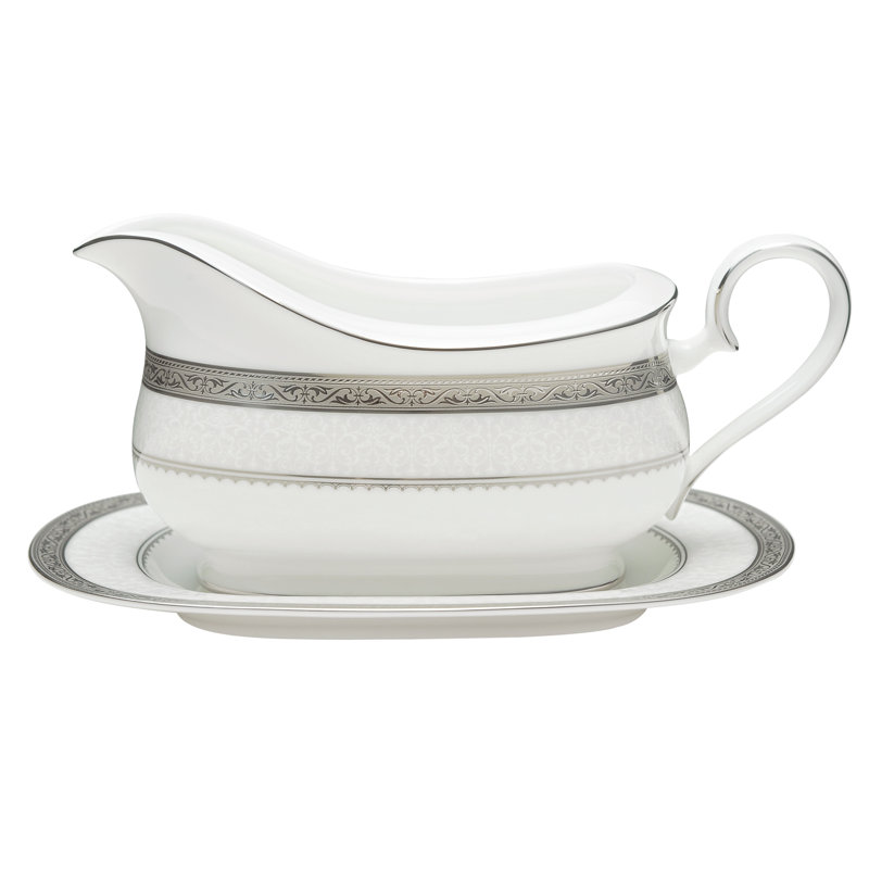 Saucière Noritake Odessa (2 pièces), 21 1/2 oz, Platine