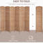 Paravent de 6 pi de hauteur - tressage naturel, 6 cloisons à la mode, rangement de rangement pratique, rangement élégant et orienté