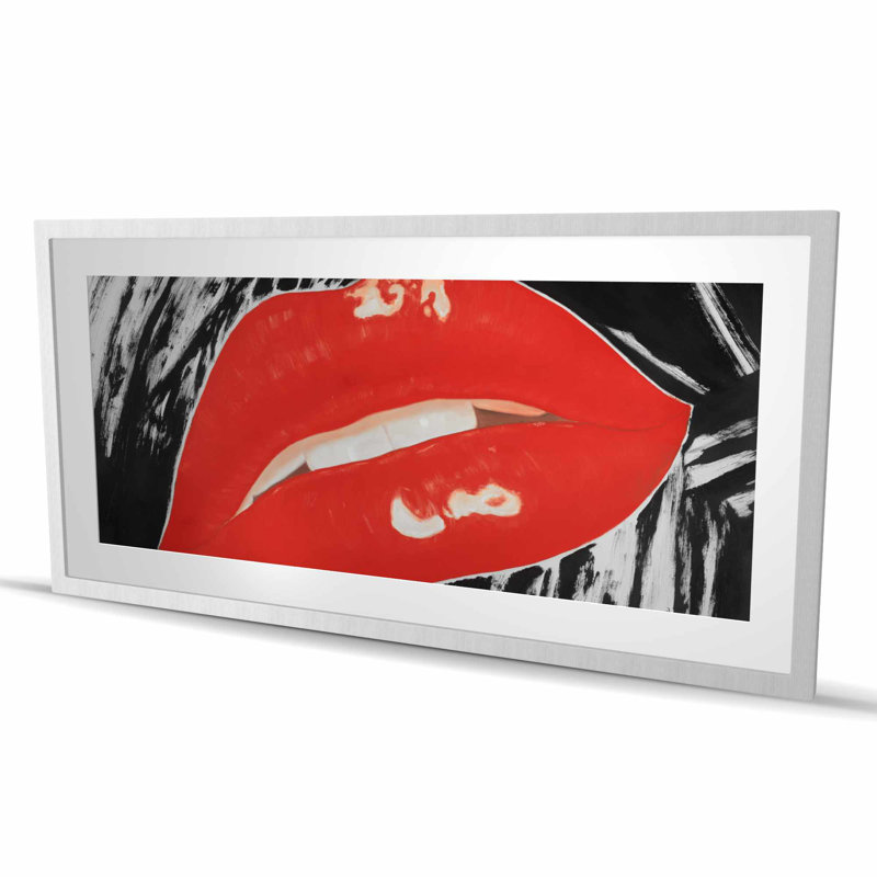 «Kissable Brighty Lips», reproduction encadrée - décor de chambre à coucher rétro