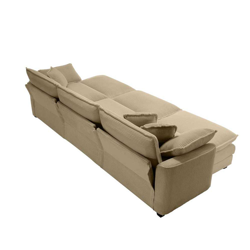 Ensemble de canapé modulaire 3 places avec trois repose-pieds, Tanné