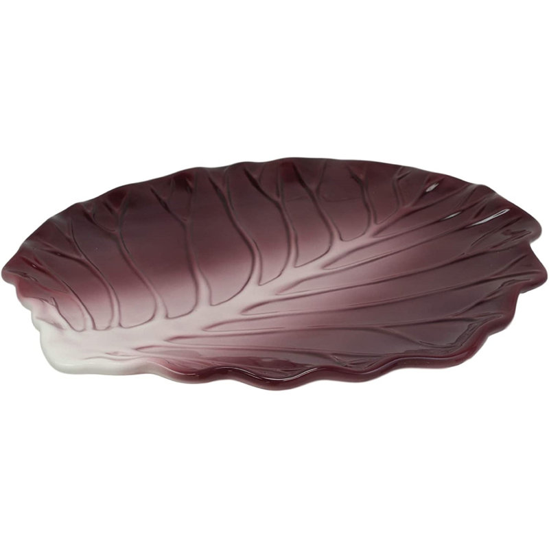 Assiette plate de cuisine en feuille de bain fraîche à la présentation gourmet Josephson, Rouge