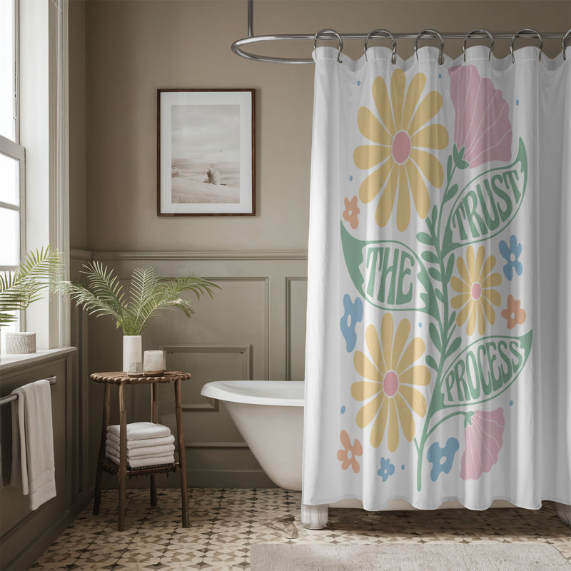 Ariyanna Floral Shower Curtain, H 74 po x l 71 po