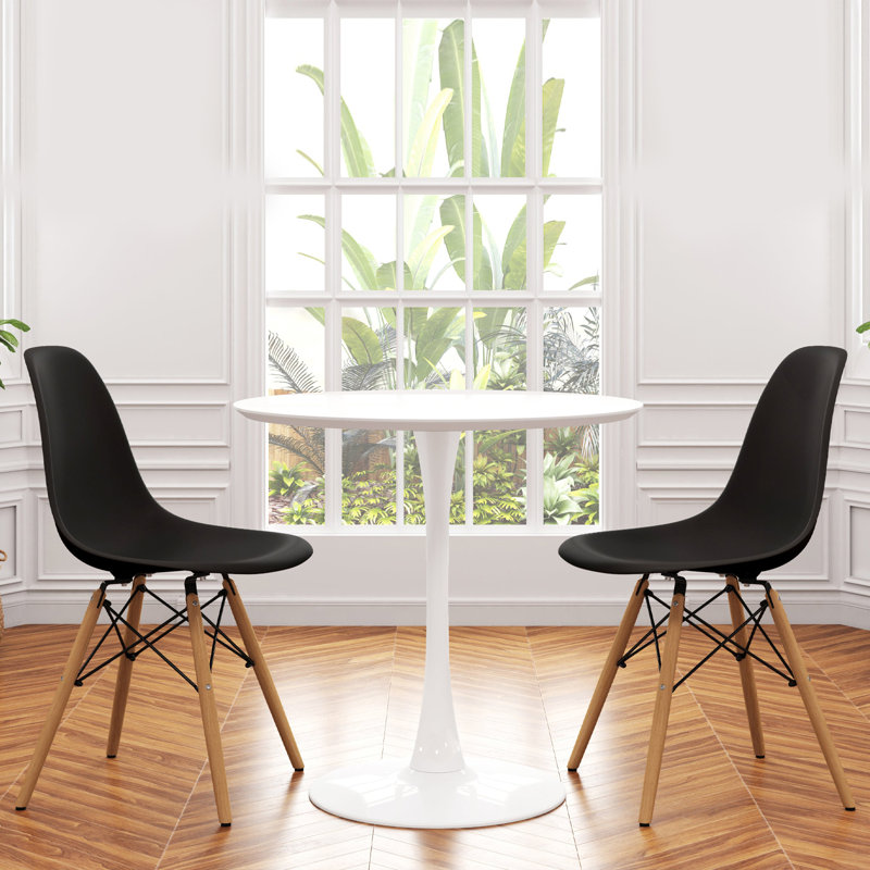 Table de salle à manger Modholic Tulip, Noir, H 29,75 po x l 35,5 po x P 35,5 po