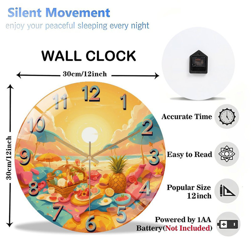 Horloge murale pique-nique en été