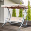 Clara Outdoor 3 Seater Garden Swing Chair 2‑in‑1 Convertible-90293696