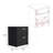 Nightstand Chequered, Two Drawers, Black Wengue Finish-1806977337
