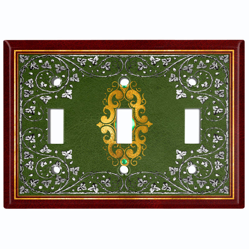 Patterned 3 - Gang Toggle Light Switch Standard Wall Plate