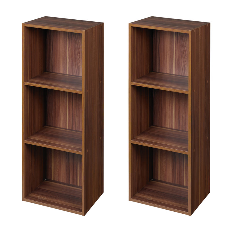 Jaidyn 76.2cm H x 76.2cm W Standard Bookcase, Teak, Set of 2
