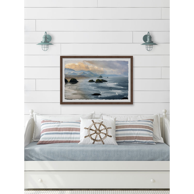 «Haystack Rock Formations» - Impression de cadre photo sur papier, H 16 po x l 24 po