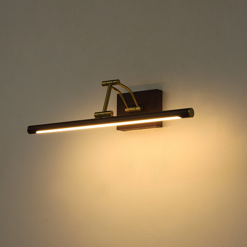 21.9'' Linear Dimmable Led Swing Adjustable Armed Vanity Light Over Mirror, Walnut