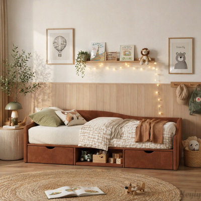 Upholstered Daybed with Storage Drawers