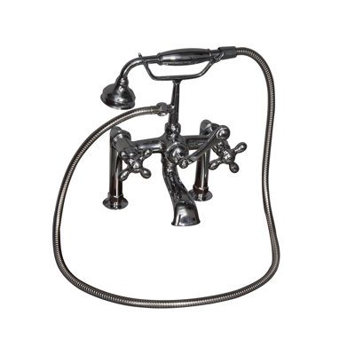 3 Handle Bathroom Clawfoot Tub Faucet with Diverter