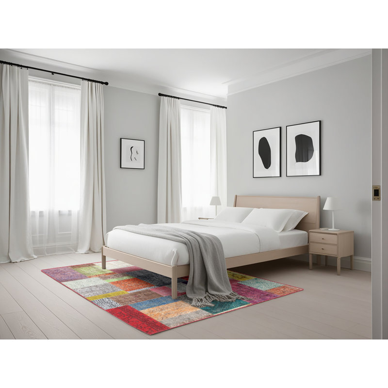 Tapis gris/beige/brun contemporain, Rectangle 5 pi x 7 pi