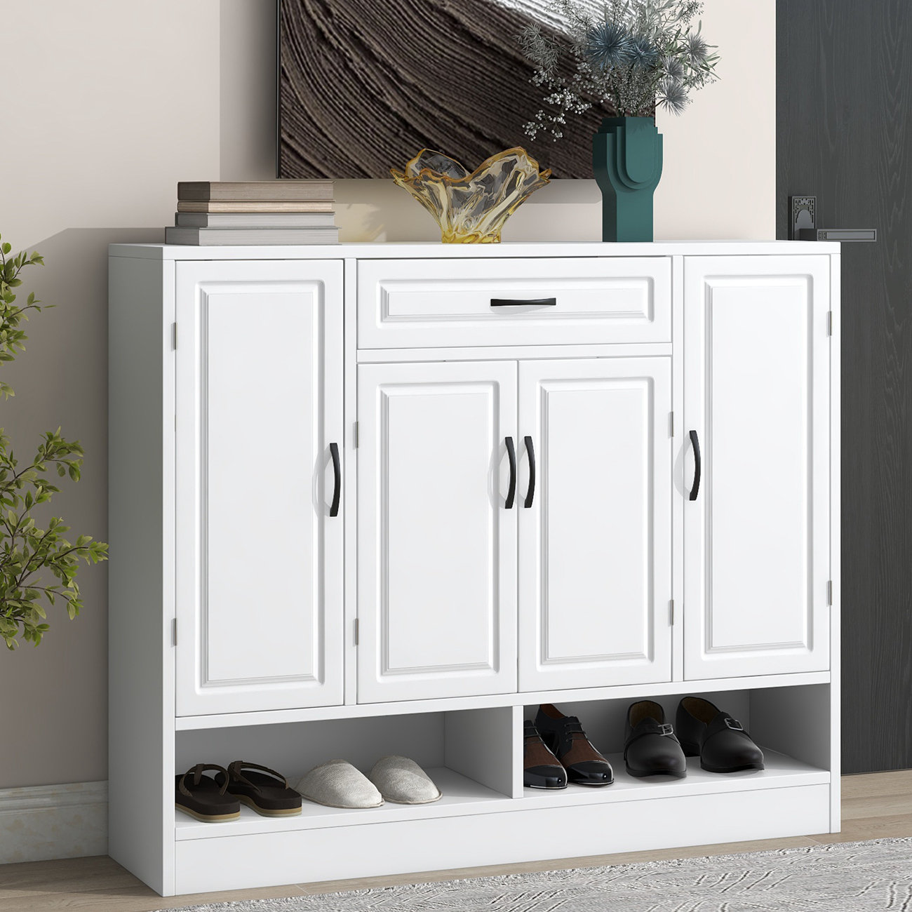 Modern shoe store cabinet entryway