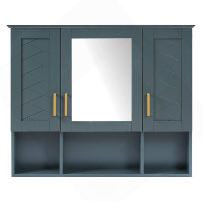 Wall Mounted Cabinet With Adjustable Shelves, Soft Close Doors For Bathroom