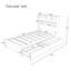 Lit plateforme simple en bois avec tête de lit bibliothèque, luminaire encastré, station de charge et 2 tiroirs latéraux, blanc-2083088900
