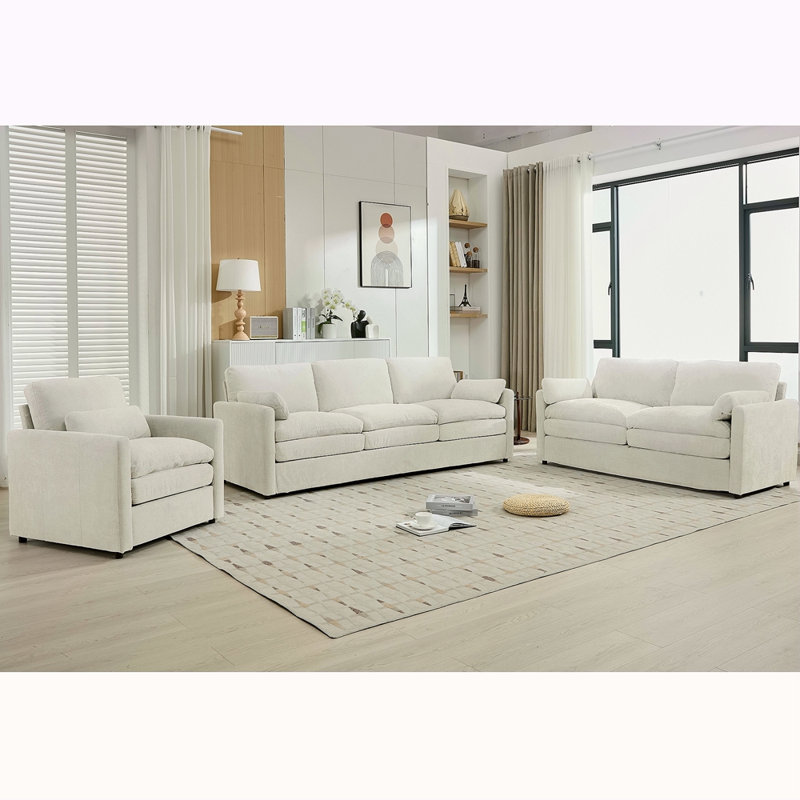 Ensemble de canapé rembourré Cozy, Beige