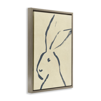 Minimal Brushed Rabbit Canvas Wall Art by June Erica Vess