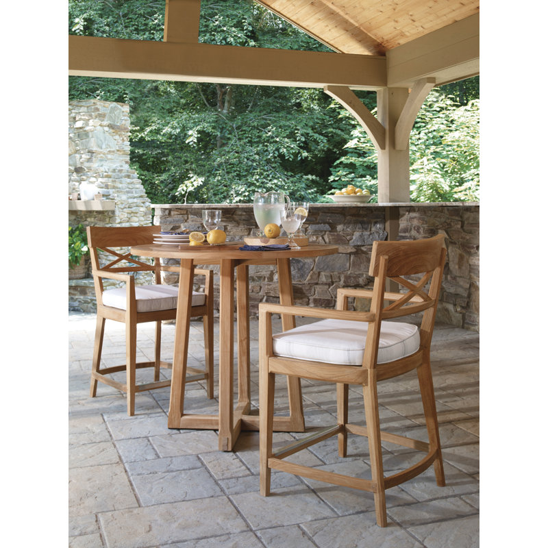 West Bay Outdoor Teak Bar Stool, 32"