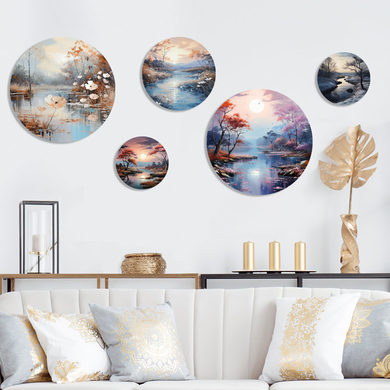 «Rivers», ensemble d'art mural rond sur 5
