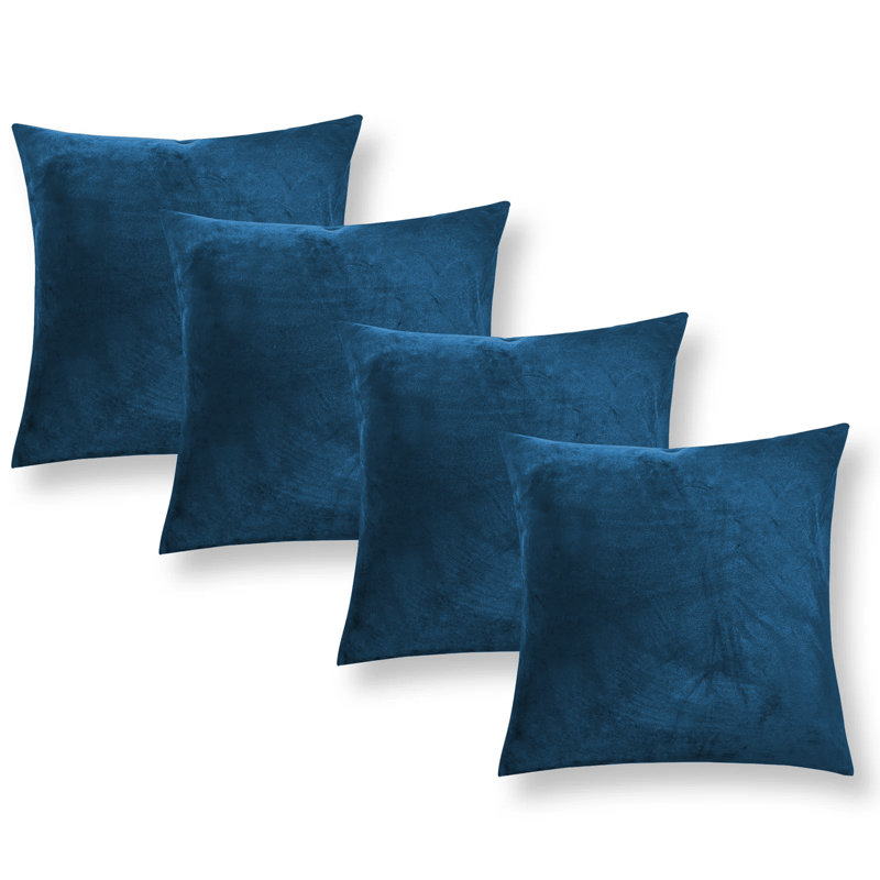 Apex Crushed Velvet Cushion Cover Set, Navy Blue