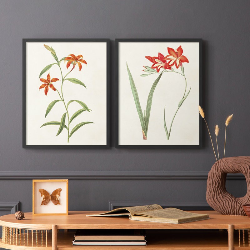 Fleurs des saisons III - reproduction encadrée de qualité supérieure - prête à être accrochée - aucun clou requis - aucun clou requis