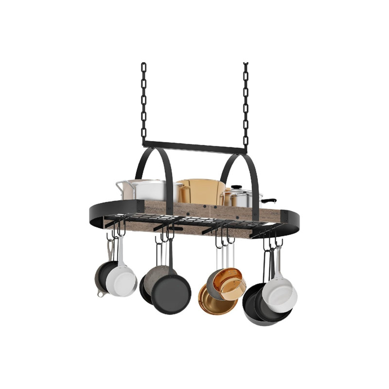 Space-Saving Cookware Organizer with 12 S-Shaped Hooks, Pot Hanger for Kitchen