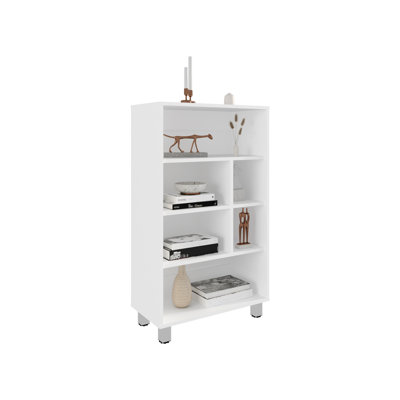 Armoire de base 40 po avec 6 tablettes de rangement blanches et fonctionnelles élégantes