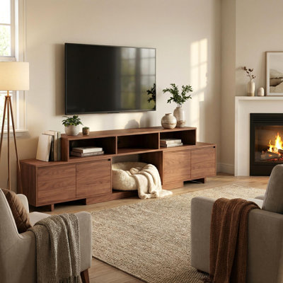 Meuble télé moderne avec rangement pour téléviseur de 100 po ou moins Modern