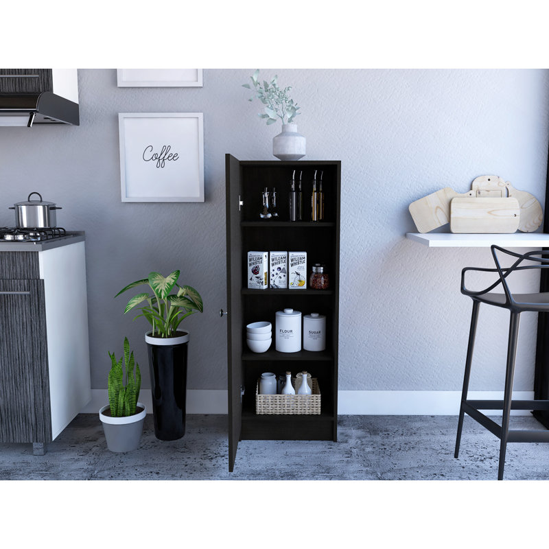 Armoire de rangement à porte simple avec quatre tablettes intérieures Belleria
