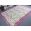 Grand tapis turc Oushak rétro parfait pour le salon et la cuisine dans une teinte verte invitante