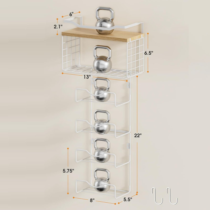 Porte-serviettes mural à 6 niveaux avec tablettes flottantes: idéal pour les serviettes de bain et les serviettes à main roulées ou pliées (métal et bois)