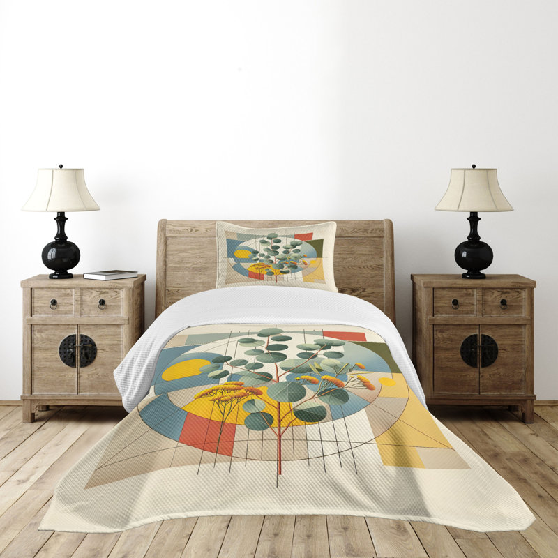 Polyester Floral Coverlet, Twin Coverlet / Bedspread + 1 Standard Sham