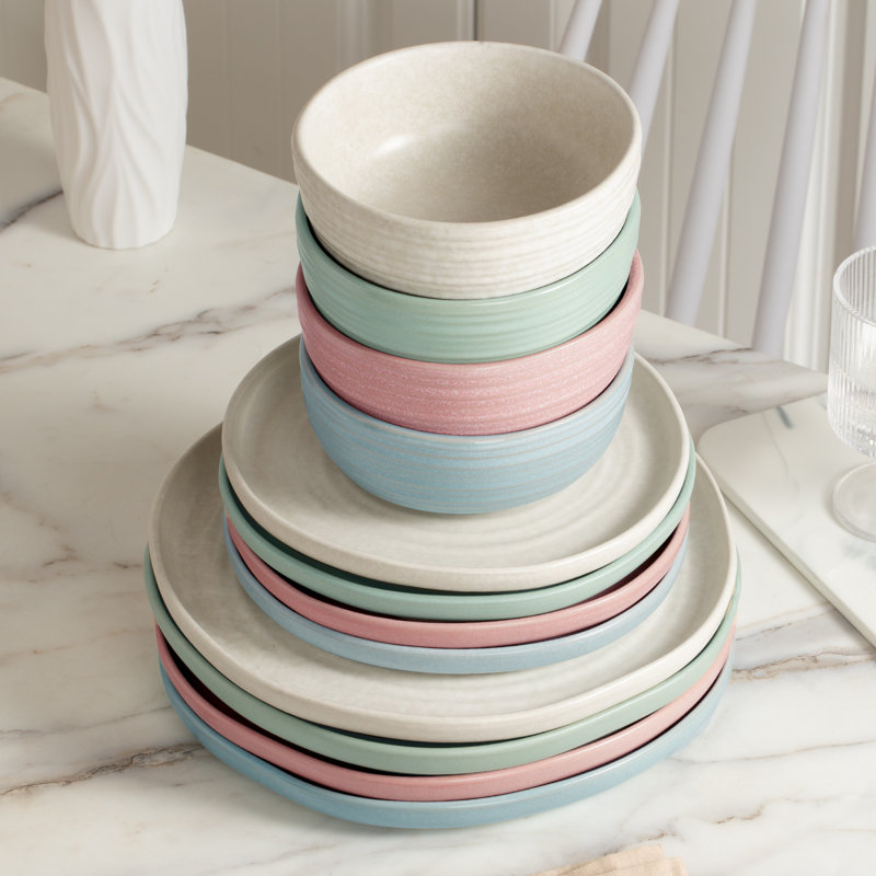 Ensembles de vaisselle et assiettes 12 pièces Famiware Pluto, Multi-couleur