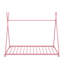Structure de lit plateforme en métal pour lit simple avec structure triangulaire, lit de plancher avec lattes