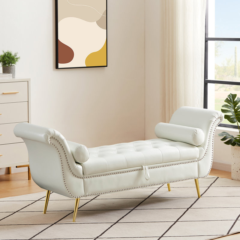Banc de rangement rabattable, Blanc