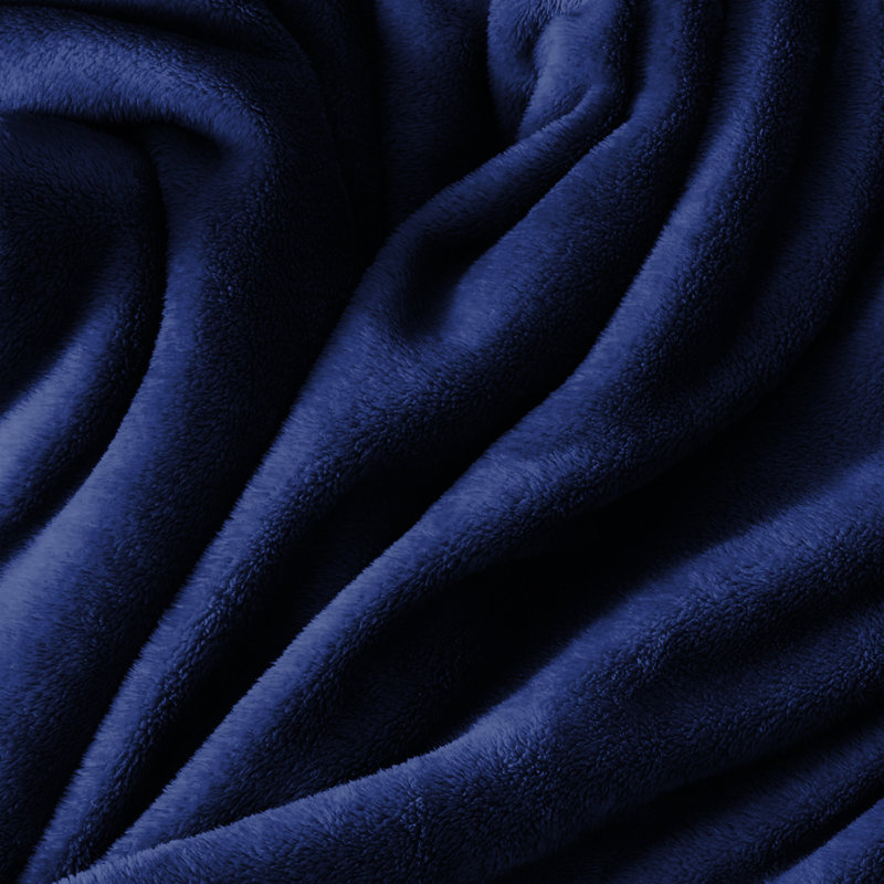 Makilah All seasons Sherpa Fleece Fur Soft Blanket for Bed, Sofa Throw  , 150cm H x 130cm W, Navy