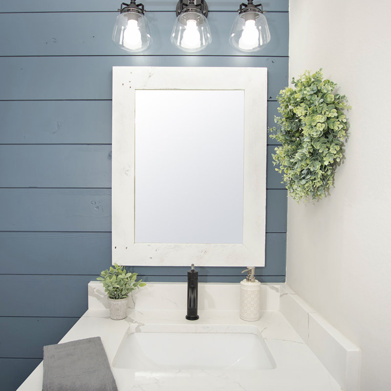 Miroir de salle de bain Barnwood - 24 X 31 - Blanc