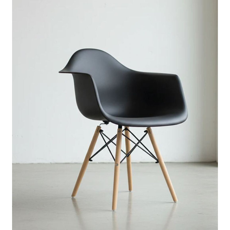 Chaise seau en plastique Reno (ensemble de 2), Noir