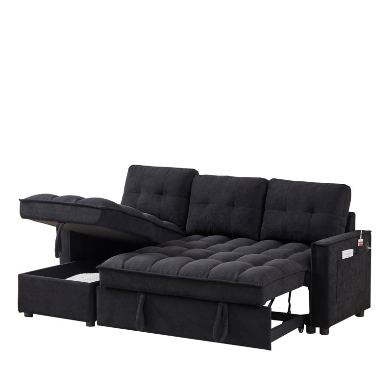 Canapé inclinable MH 78,75 po, Chenille noir