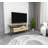 Industrial TV Stand with Numerous Shelves, Black & Felt Finish, 48.8 x 21.3 x 13.8 inches | 100% Melamine Coated Particle Board, Thickness: 0.7 inches | Stylish & Functional Storage Solution for Modern Living Rooms-122877738