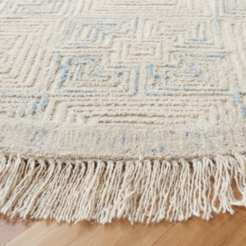 Hillenbrand Hand Woven Geometric Wool Area Rug , Square 6'