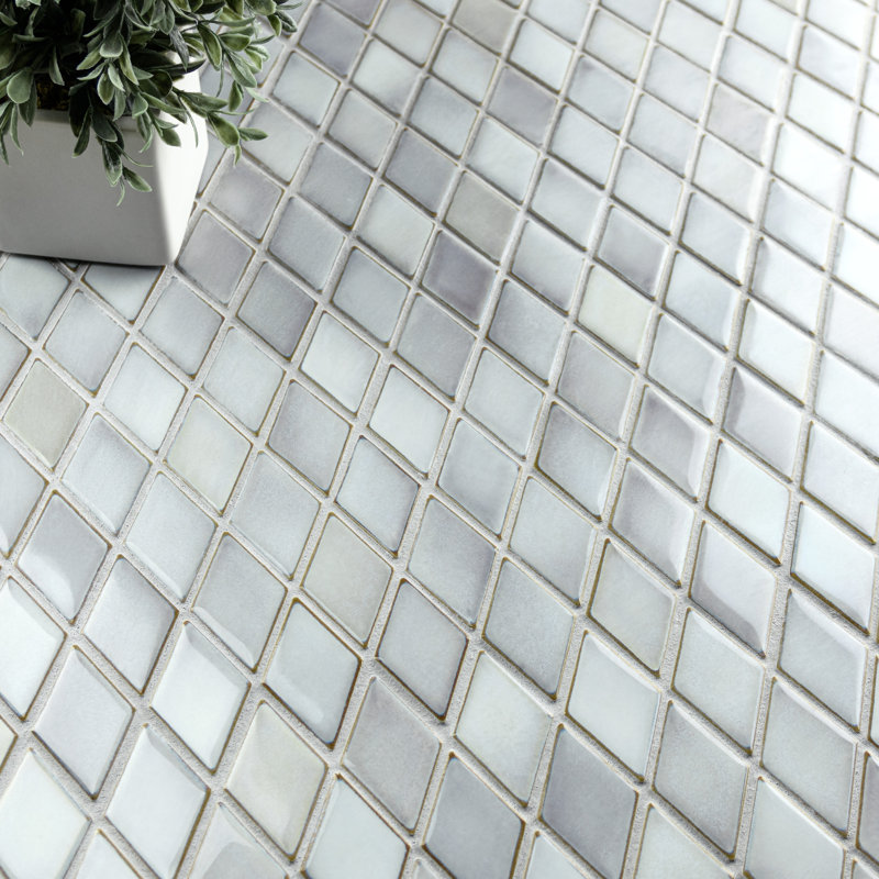 Hudson 2" x 3" Porcelain Grid Mosaic Wall & Floor Tile, Gray Eye