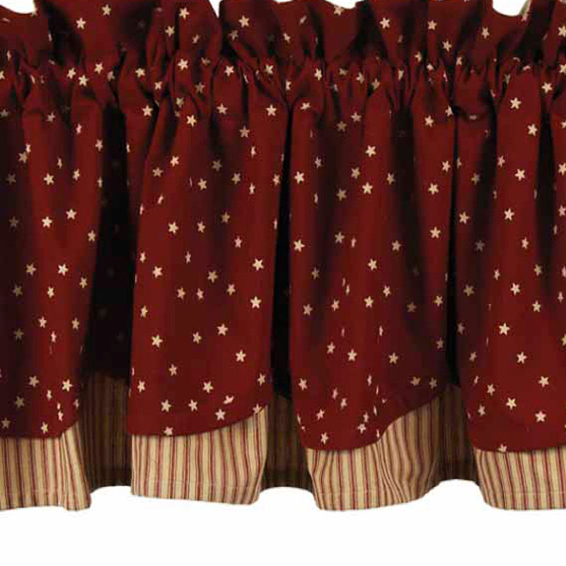 Jupe de fenêtre 72" salem star fairfield, Rouge campagnard