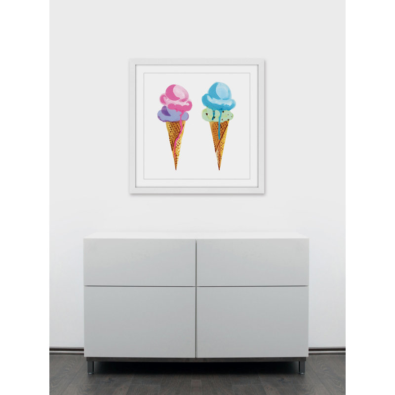 « ice crème » par molly rosner, reproduction d’art encadrée, 18 po H x 18 po L x 1,5 po D