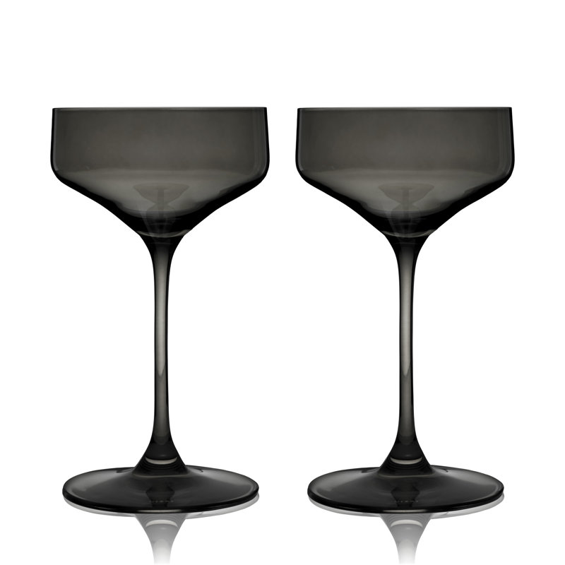 Réserves en cristal Réserve Nouveau ambre de Viski (ensemble de 2), Noir